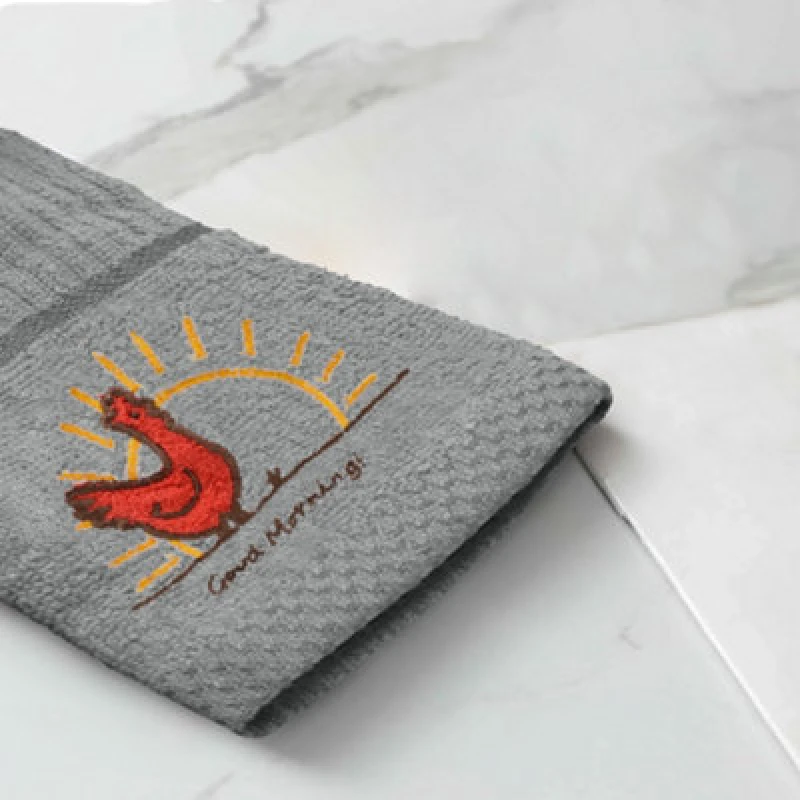 Image of Velosso Embroidered Chicken Easy Care Tea Towels, Pack Of 3