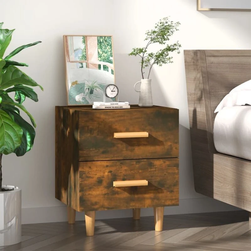 Image of VIDAXL Bed Cabinet Smoked Oak 40x35x47.5cm Vidaxl 8720286972953