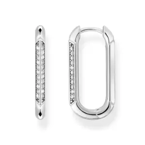 image of THOMAS SABO Silver Zirconia Link Hoop Earrings