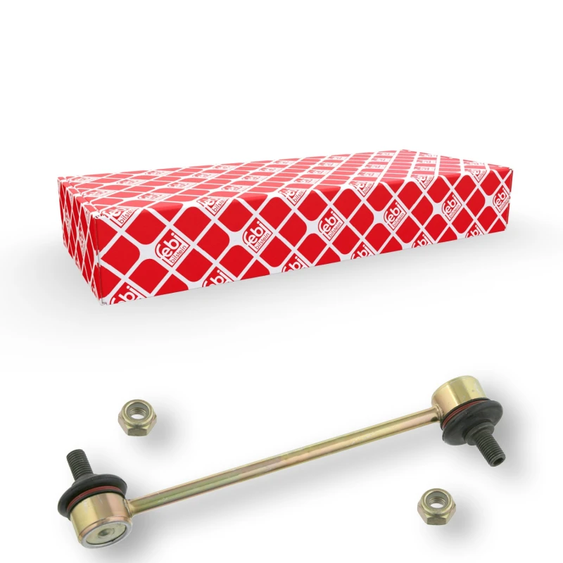 Image of FEBI BILSTEIN 23579 Anti-roll bar link OE Turbo NEW, Rear Axle Left, with nuts Steel Link Stabiliser (3229)