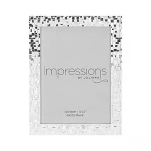 Image of 5" x 7" IMPRESSIONS? Mosaic Effect Silver Plated Photo Frame