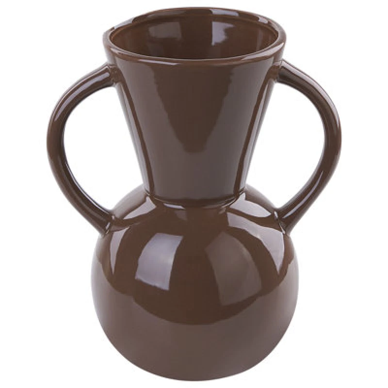 Image of Beliani Flower Vase Orestiada Ceramic 19cm Brown