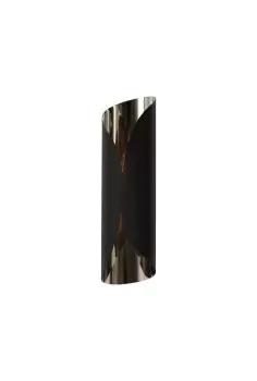 Image of Wall Lamp, 1 x 7W LED, 3000K, 700lm, Sand Black, Polished Chrome