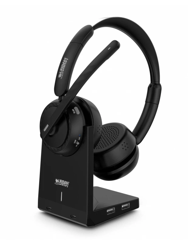Image of Urban Factory Urban Factory MOVEE MAX: BlueTOOTH 5.2 HEASDET WITH ANC / ENC AND CHARGING STAND HBV70UF