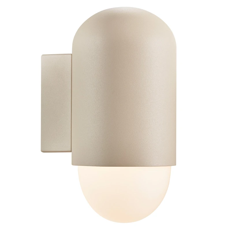 Image of Nordlux Heka Outdoor Wall Light Sand Aluminium Solar E27 Sensor Weatherproof - Mains Powered, IP54 in Beige Beige Unisex