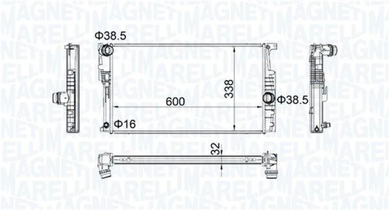 Image of MAGNETI MARELLI Engine radiator MAGNETI MARELLI 350213202200