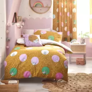Image of Peter Rabbit Dotty Ochre Duvet Cover and Pillowcase Set Ochre