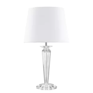 Image of Davenport K9 Crystal Table Lamp with White Aspen Shade
