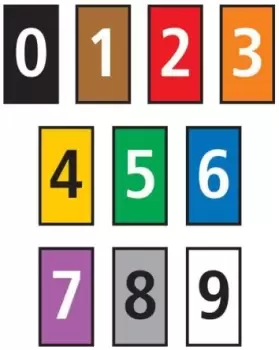 image of HellermannTyton WIC0 Cable Markers, Pre-printed "0 9", assorted colours, 2 2.8mm Dia. Range