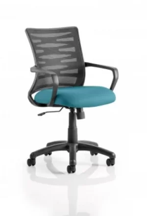 Image of Vortex Task Operator Chair Mesh Back Bespoke Seat Maringa Teal KCUP0607