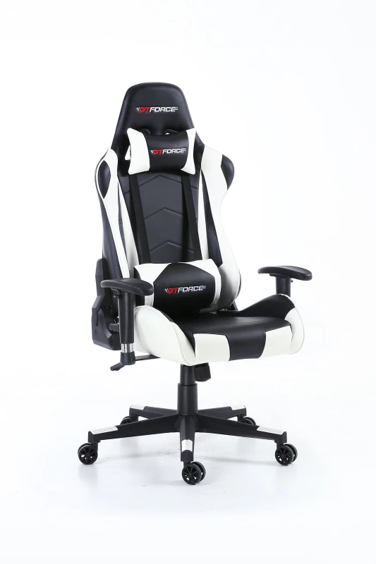 Image of Gtforce Pro Fx Reclining Sports Racing Gaming Office Desk PC Car Faux Leather Chair (White)