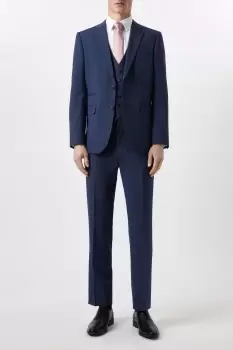 image of Mens Tailored Fit Navy End On End Suit Jacket