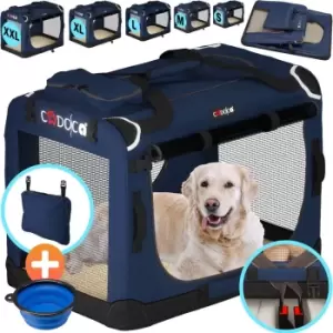 image of Dog Carrier Fabric Navy Blue L 70x52x50cm