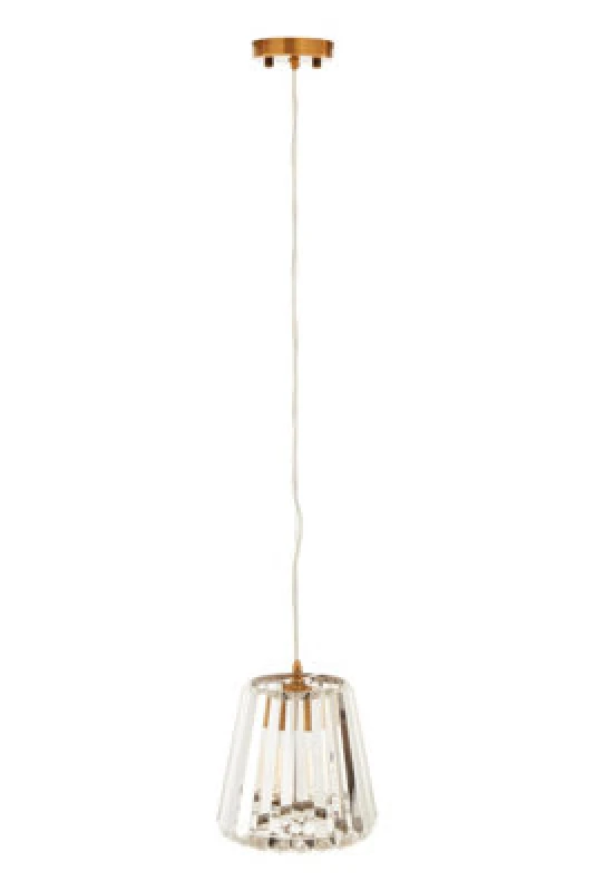Image of Orsina 1 Bulb Bronze Pendant Light, Cone-Shaped Glass Shade Ceiling Fixture, Crystal Texture Hanging Lamp