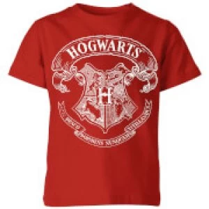 Image of Harry Potter Hogwarts Crest Kids T-Shirt - Red - 11-12 Years