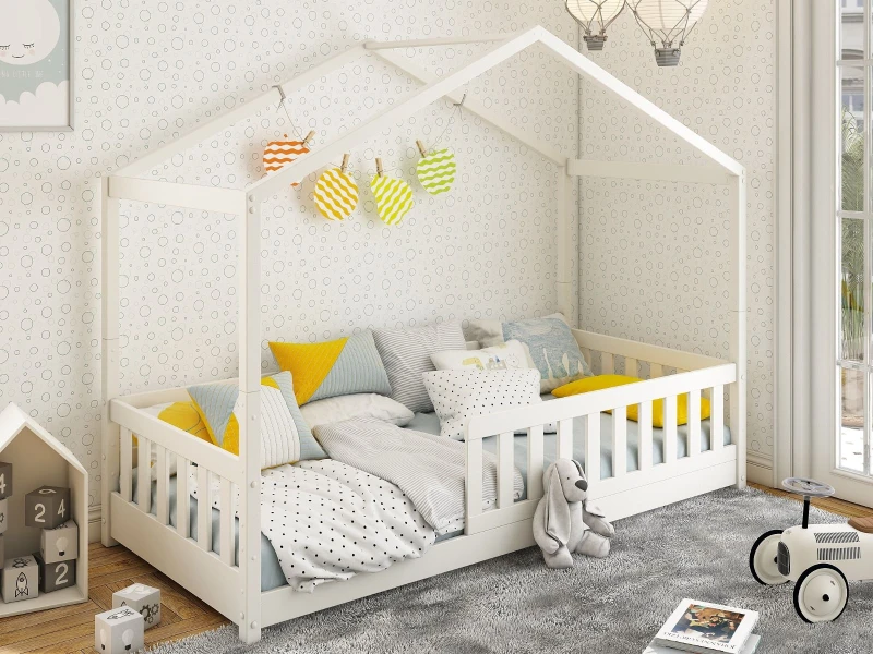 Image of Noomi Froya Evolutionary House Bed in White Size: EU Single White Unisex EU Single