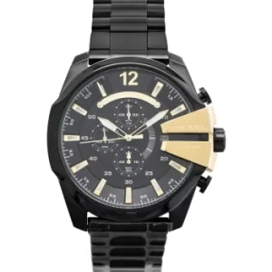 Mega Chief Chronograph Quartz Black Dial Black Ion-plated Mens Watch