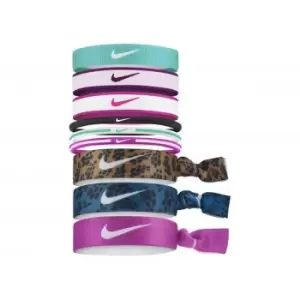 Image of Nike Mixed Hairband (Pack of 9) (One Size) (Sangria Pink/Active Pink/Washed Teal)