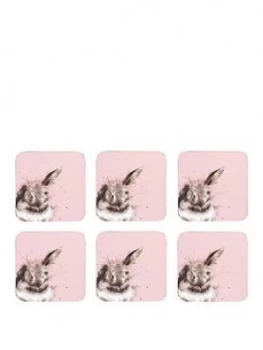 Image of Royal Worcester Wrendale Pink Rabbit Coasters