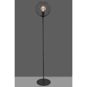 image of Helam Mercure Floor Lamp Black 30cm