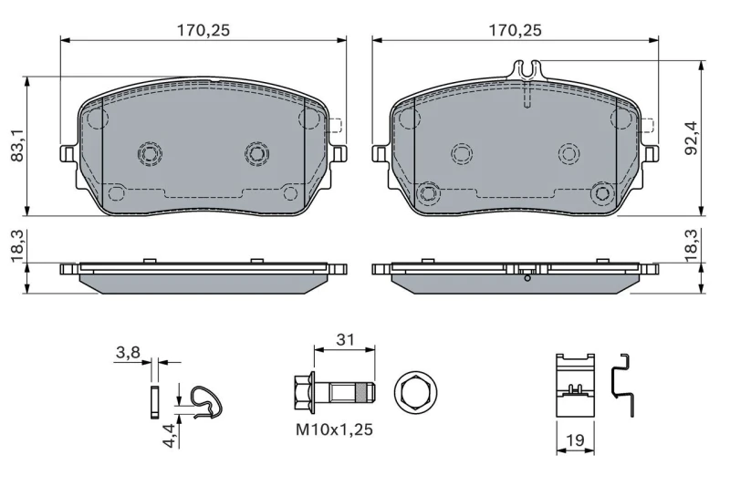 Image of Brake pad set Bosch 0 986 460 146