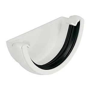 image of FloPlast RE1W Round Line Gutter External Stopend - White