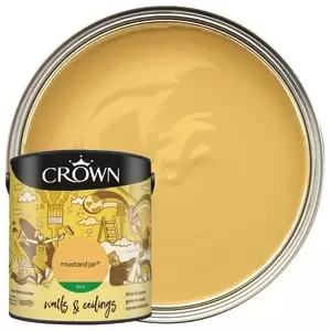 image of Crown Silk Emulsion Paint - Mustard Jar - 2.5L