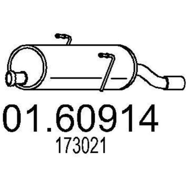 Image of MTS 01.60914 Rear silencer End Silencer (3437)