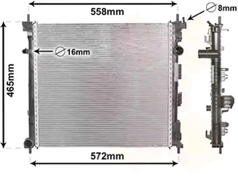 Image of VAN WEZEL 33002425 Engine radiator Aluminium Radiator,engine cooling (470)