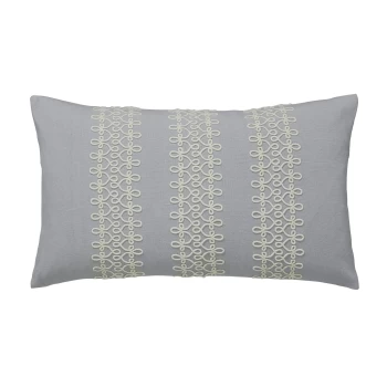 image of Sanderson Silver Cotton 'Chiswick Grove' Cushion - Cushion