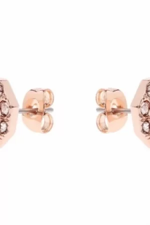 image of Ladies Karen Millen Rose Gold Plated Sparkling Stud Earring KMJ1034-24-269