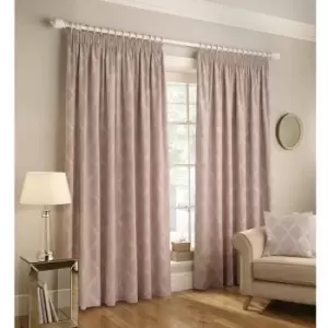 Image of Paoletti Olivia Pencil Pleat Curtains (90in x 72in) (Blush Red) - Blush Red