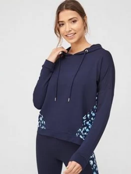 image of Oasis Animal Side Panel Hoodie - Blue , Multi Blue, Size L, Women