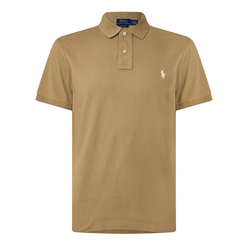 Image of Polo Ralph Lauren Mens Custom Short Sleeve Polo Shirt Caf Tan male 2XL