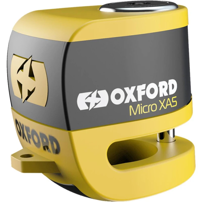 Image of Oxford Micro XA5 Alarm Disc Lock (5.5mm Pin) Yellow Black