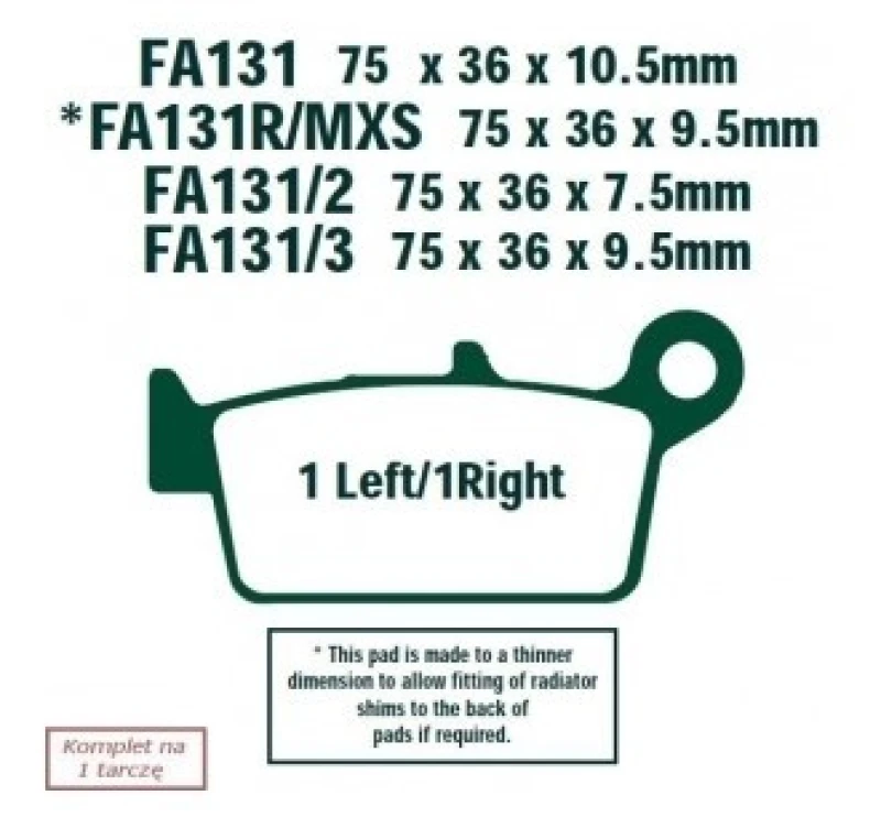 Image of EBC Brakes FA131TT Brake pad set Brake Pad Set,disc brake (402)