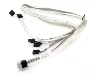 Image of CBL-SAST-0556 - mini SAS - 4 x SATA - Male/Male - Black - White