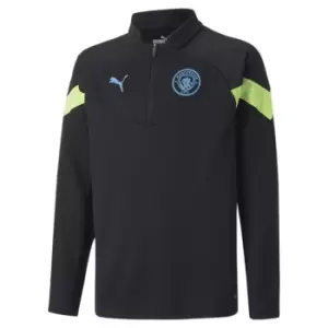 Image of Puma MCFC quarter Training Top Junior Boys - Black