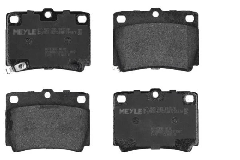 Image of MEYLE 025 235 9315/W Brake pad set Rear Axle, with acoustic wear warning, Original Quality, with anti-squeak plate Brake Pad Set,disc brake (402)