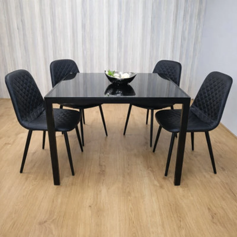 Image of KOSY KOALA Dining Table Set with 4 Chairs Dining Room and Kitchen table set of 4 Black unisex