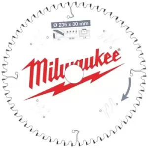 Image of Milwaukee 235mm 60T Aluminium Cutting Circular Saw Blade - N/A