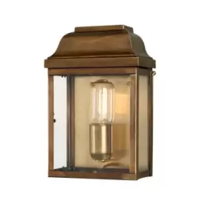 image of Victoria 1 Light Outdoor Wall Lantern Light Solid Brass IP44, E27