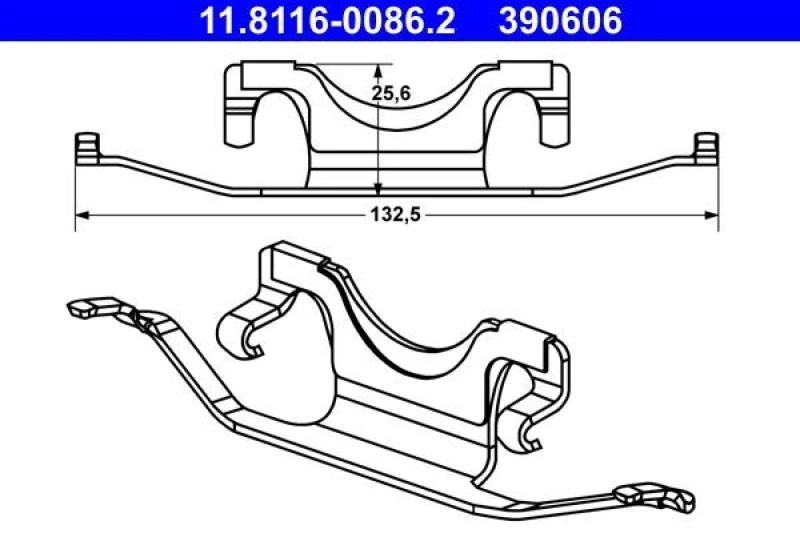 Image of ATE 11.8116-0086.2 Spring, brake caliper Spring,brake caliper (2296)