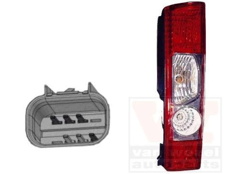 Image of VAN WEZEL 1651922 Rear light with bulb holder, Right Combination Rearlight (391)