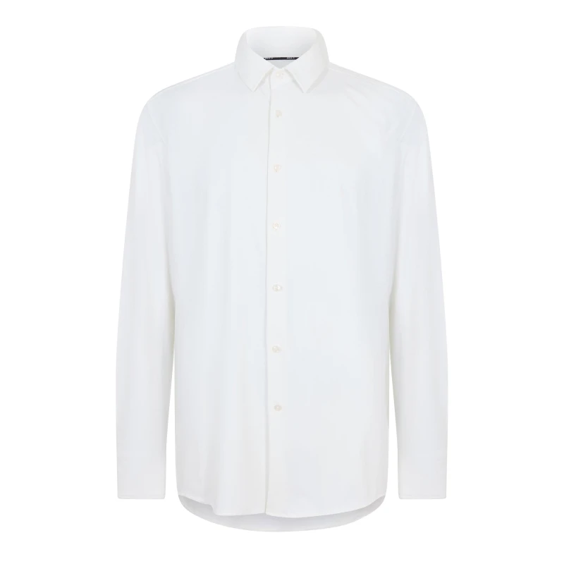 Image of Boss Mens P-HANK-s Long Sleeve Oxford Shirt White male 14.5 inch