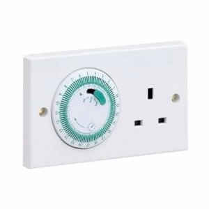 Image of Greenbrook 24 Hour 2 Gang Mechanically Timed 13A UK 3 Pin Socket