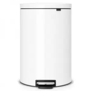 Image of Brabantia FlatBack+ Space Saving Pedal Bin 40 Litre White