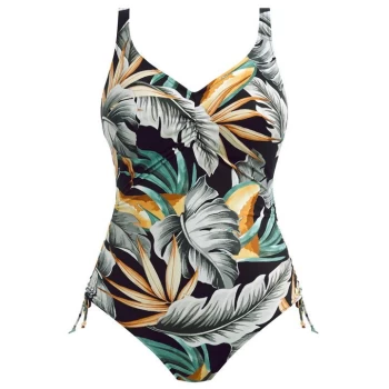 Image of Fantasie Bamboo Grove Underwired Adjustable Leg Swimsuit - Black