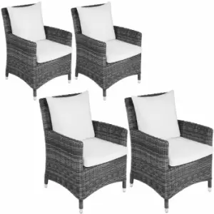 image of Tectake Garden Chair Sanremo Set Of 4 Grey