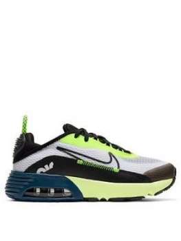 image of Nike Air Max 2090 Childrens Trainer - White/Black/Blue